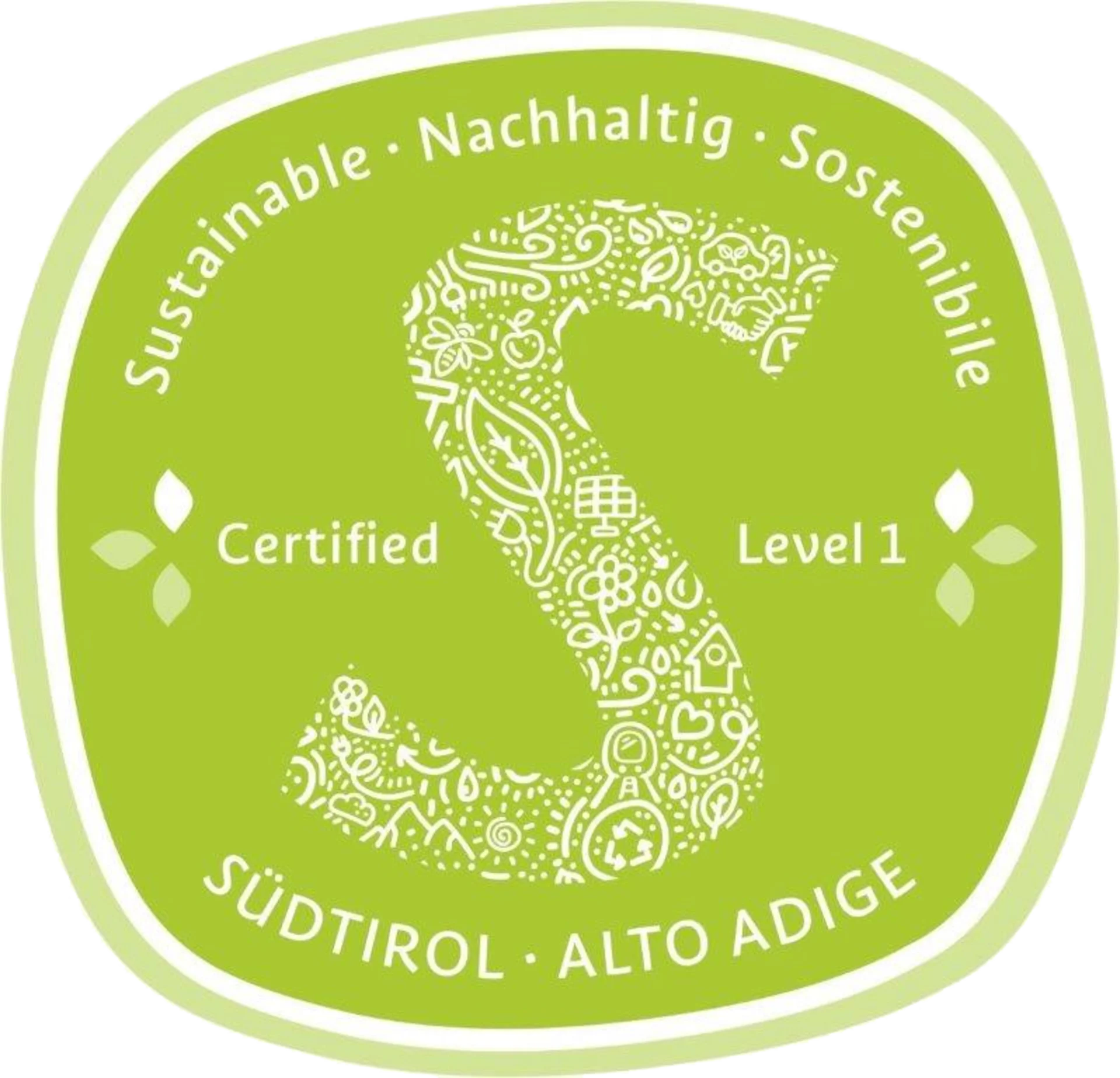Marchio verde sostenibilità Alto Adige Livello 1 certificato