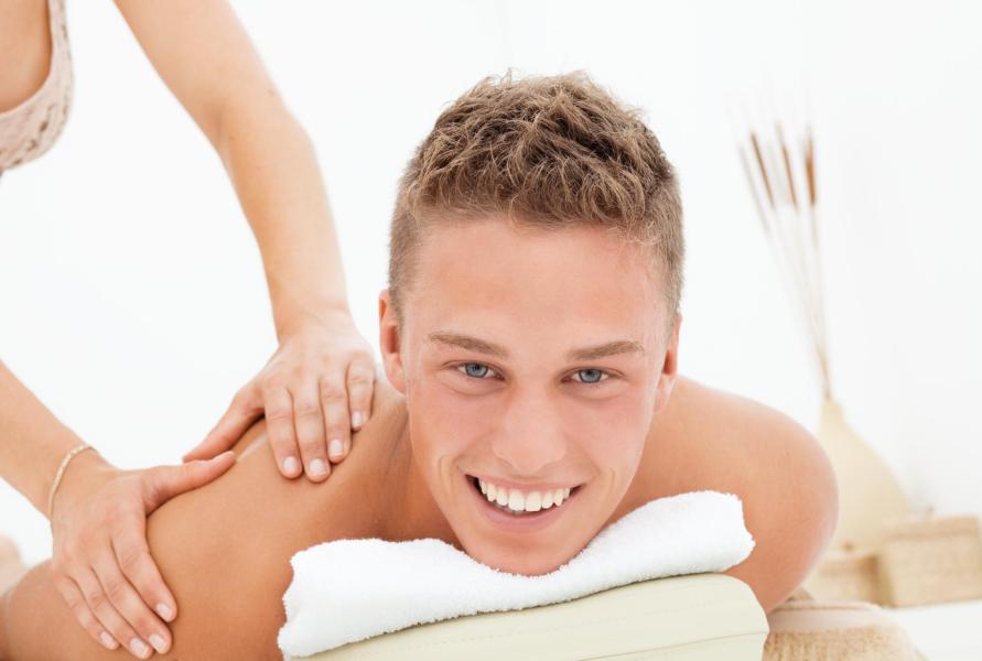 A man gets a massage