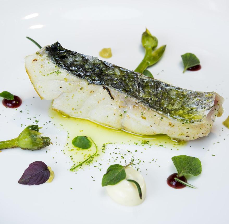 An entrée with fish